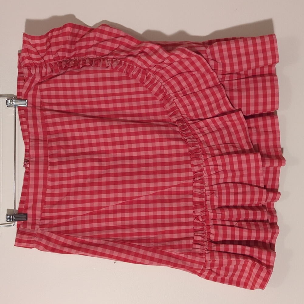 Draper James Eloquii Sz14 Pink Plaid printed ruffle skirt a-line cottage core